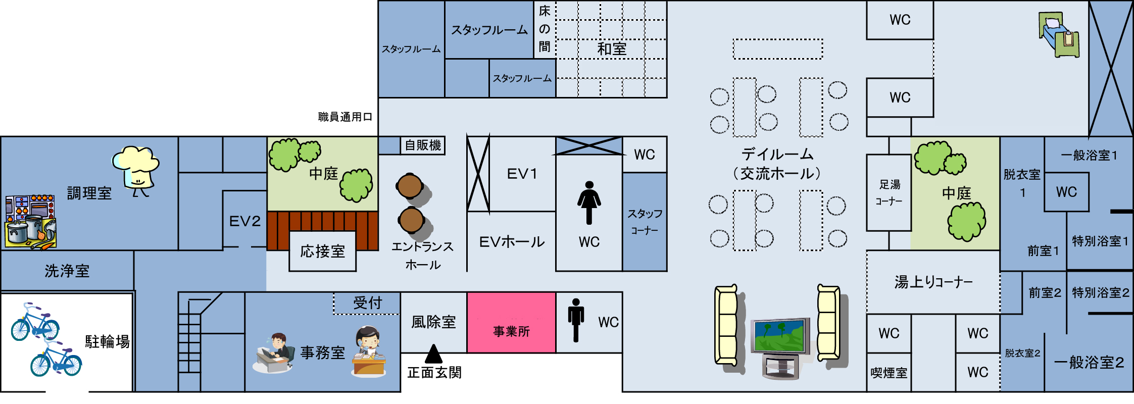 あまの里デイサービスフロアマップ